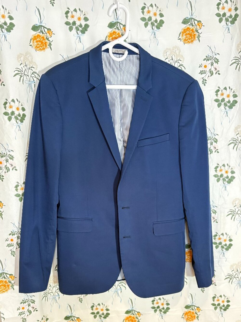 Express Innovator Extra Slim Blue Suit Jacket Blazer 38R Stretch